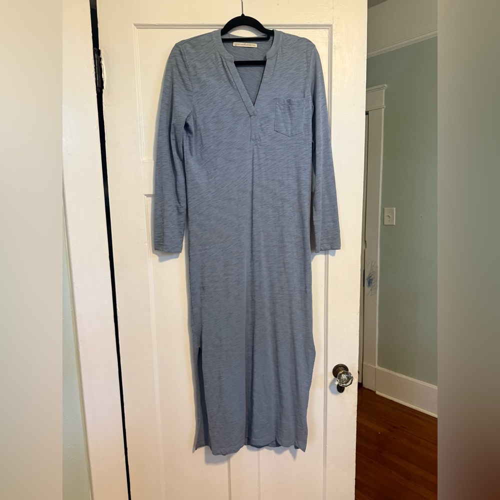 Peruvian Connection Light Blue/Gray Pima Cotton Knit Dress